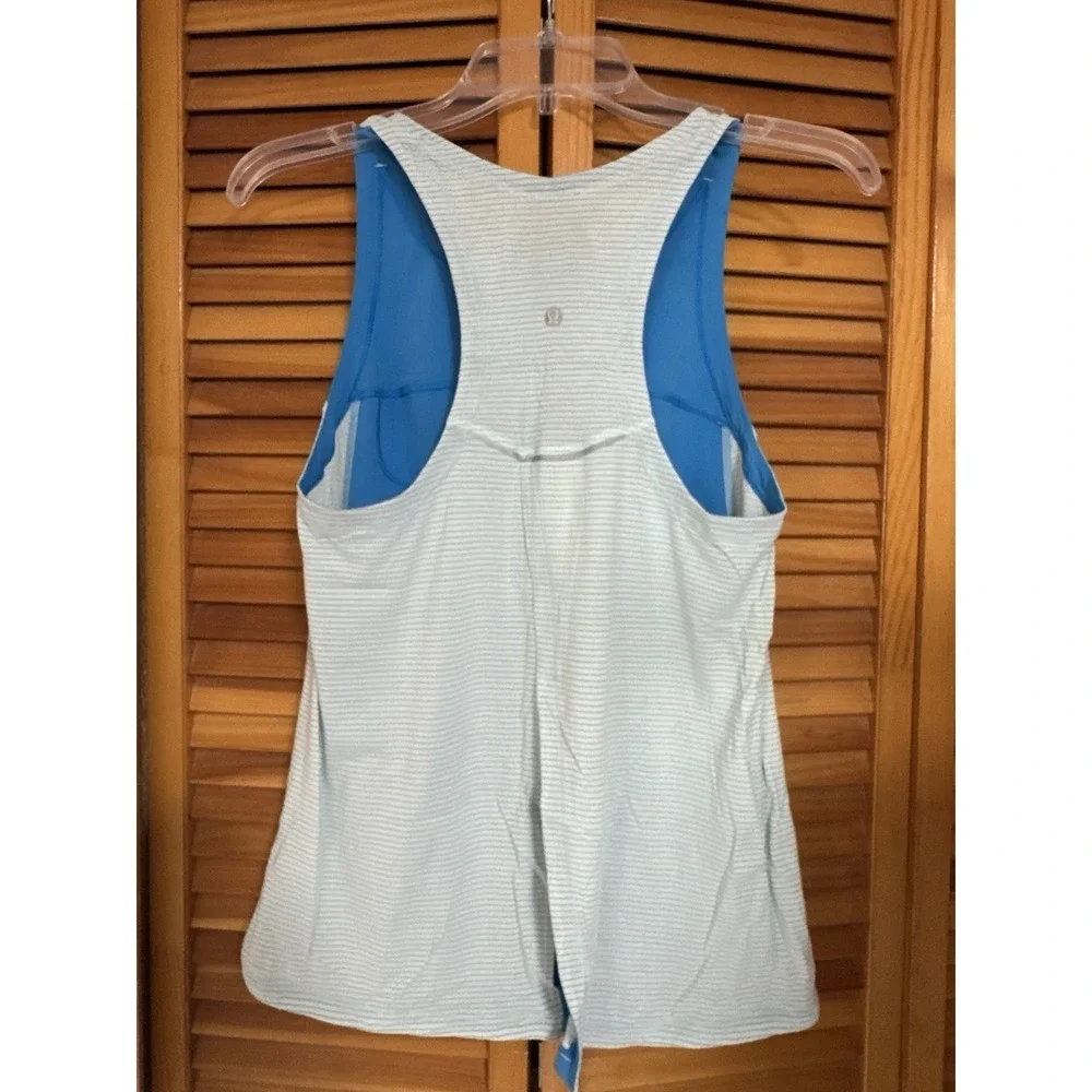 Lululemon Women's Athletic Tank Dress Blue Racerback Built-In Pocket‎